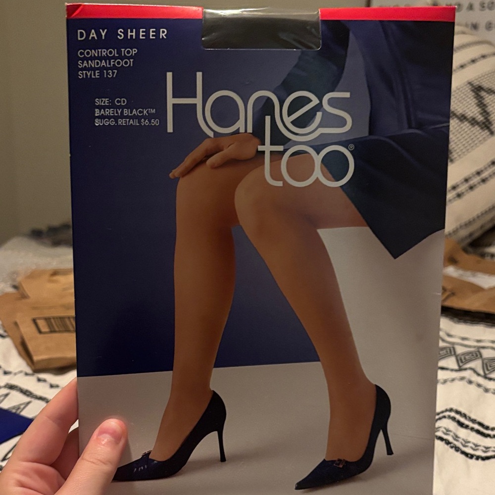 Hanes Too Day Sheers Pantyhose - Barely Black
